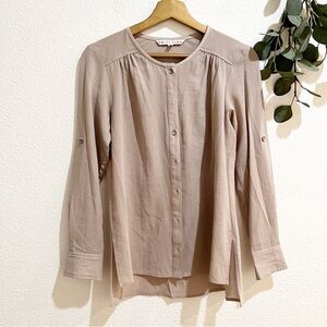 Trina Turk- Long Sleeve Button Down Top Petite